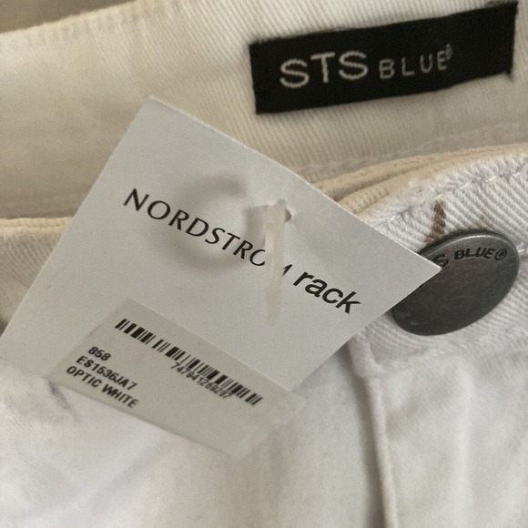 STS Blue Short Shorts Denim White Cutoffs Womens Size 24 Distressed - Picture 5 of 8